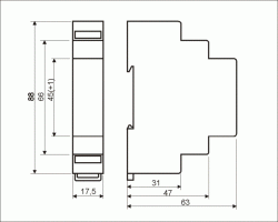 Przekaźnik bistabilny <br><nobr><b><span style="color: #DC2B19"> WB 215s1</span></b></nobr><br>(230V AC lub 24V AC/DC) - obrazek 2