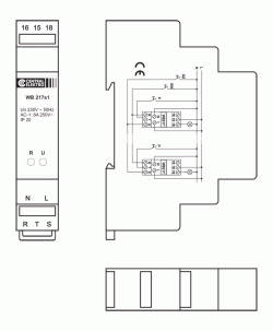 Przekaźnik bistabilny<br> hotelowy<br><nobr><b> <span style="color: #DC2B19">WB 217s1</span></b></nobr> - obrazek 3