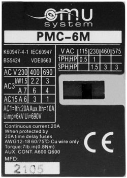 Stycznik 6A <br><span style="color: blue"><b>PMC-6M</b></span> - obrazek 2